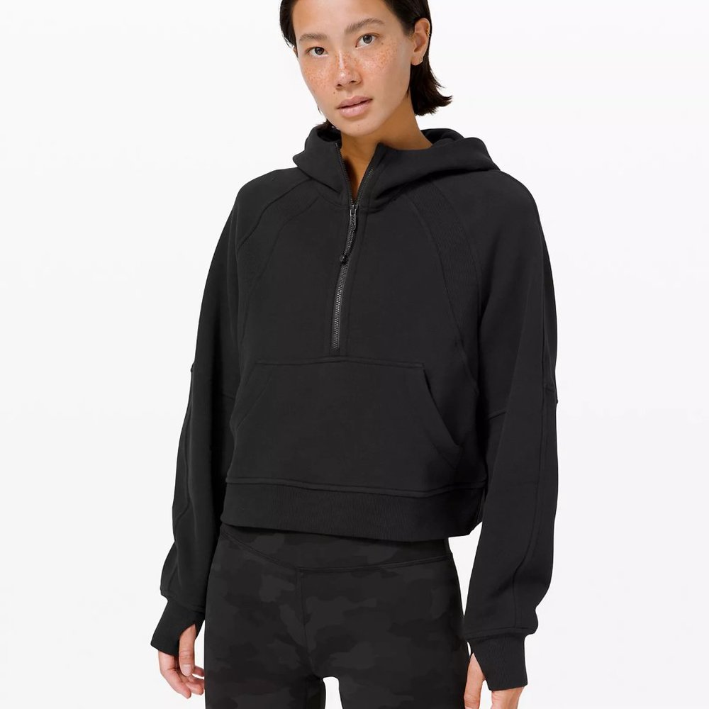 Scuba Oversized Half-Zip Hoodie - Black XS/S